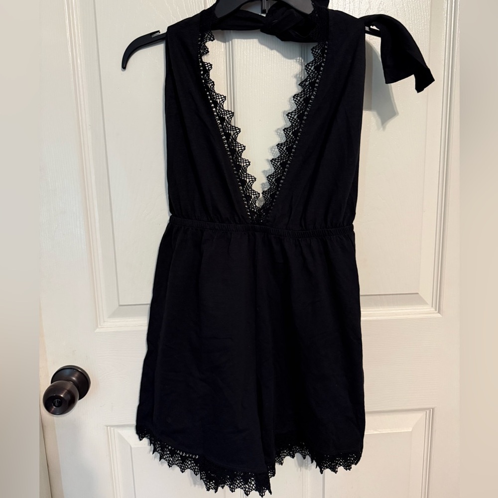 ASOS - Black Lace Trim Romper